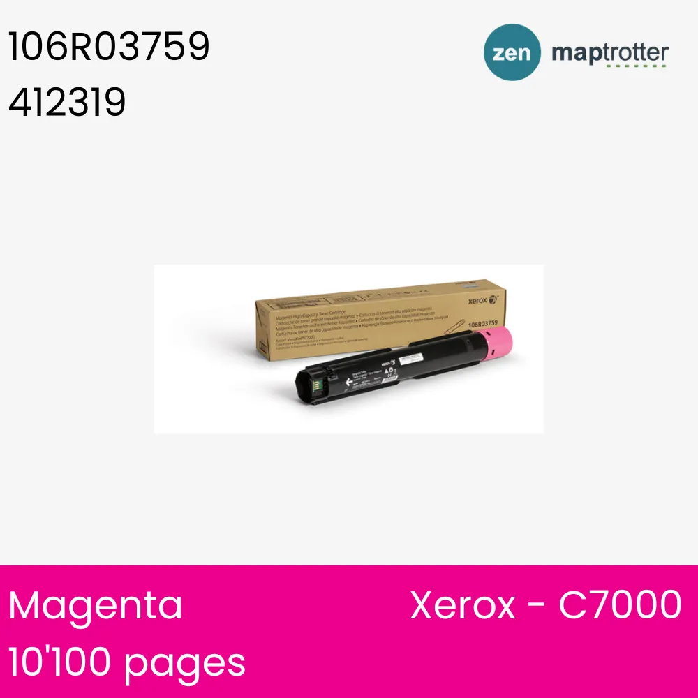 Toner - Xerox - 106R03759 - Toner magenta - produit d'origine - 10 100 pages, pour C7000
