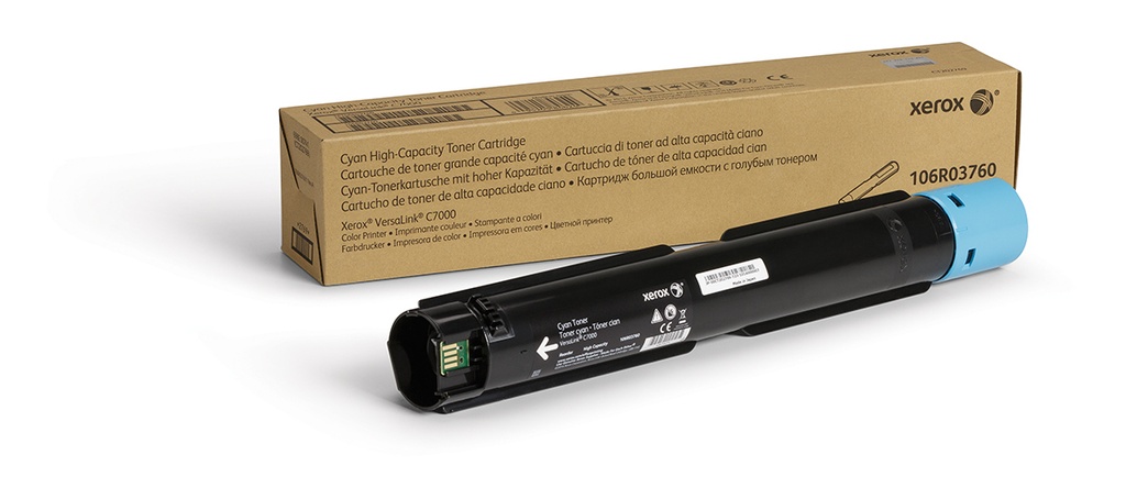 Toner - Xerox - 106R03760 - Toner cyan - produit d'origine - 10 100 pages, pour C7000