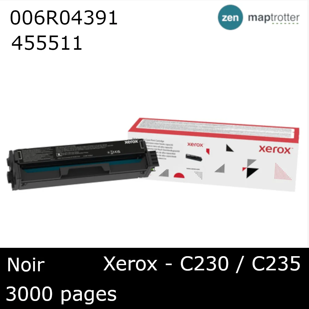 Toner - Xerox - 006R04391 - Toner noir, produit d'origine, 3 000 pages, pour C230, C235