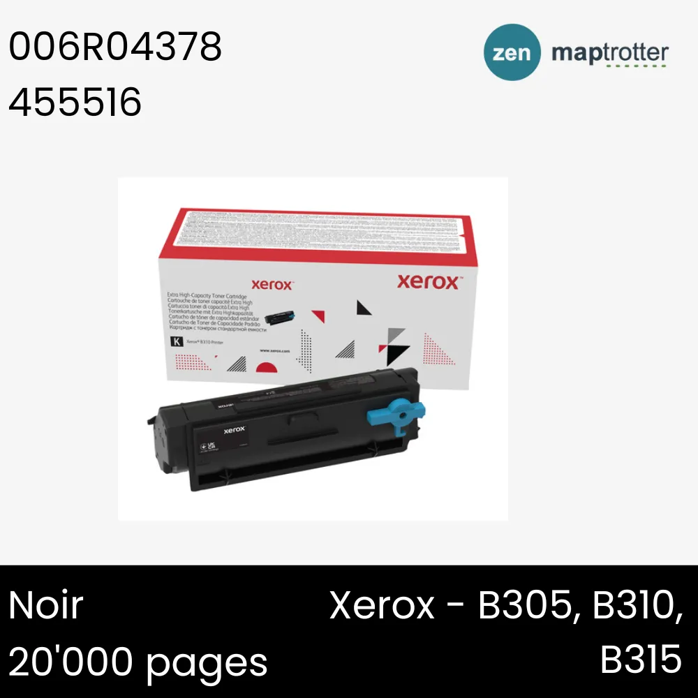 Toner - Xerox - 006R04378 - Toner noir, produit d'origine, 20 000 pages, pour B305, B310, B315