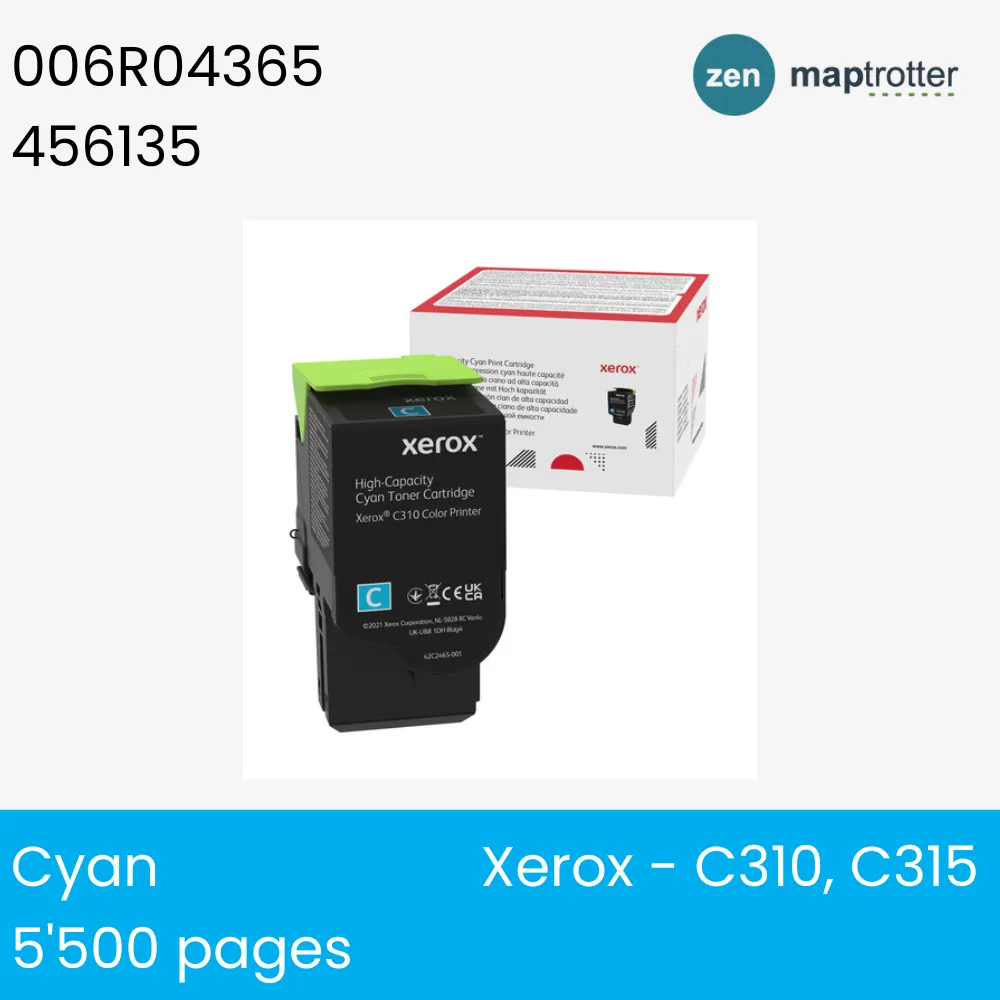 Toner - Xerox - 006R04365 - Toner cyan, produit d'origine, 5 500 pages pour C310, C315