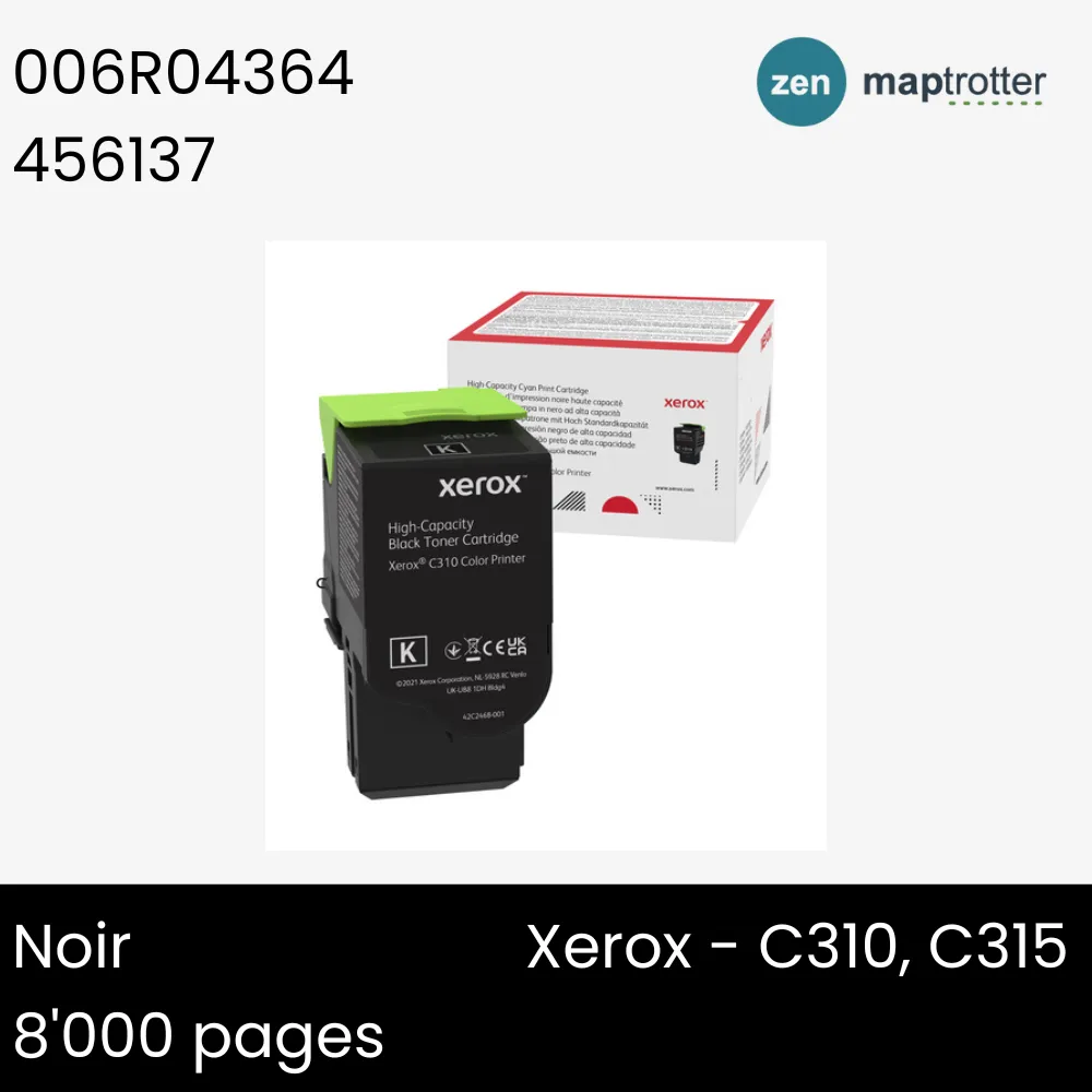 Toner - Xerox - 006R04364 - Toner noir, produit d'origine, 8 000 pages, pour C310, C315