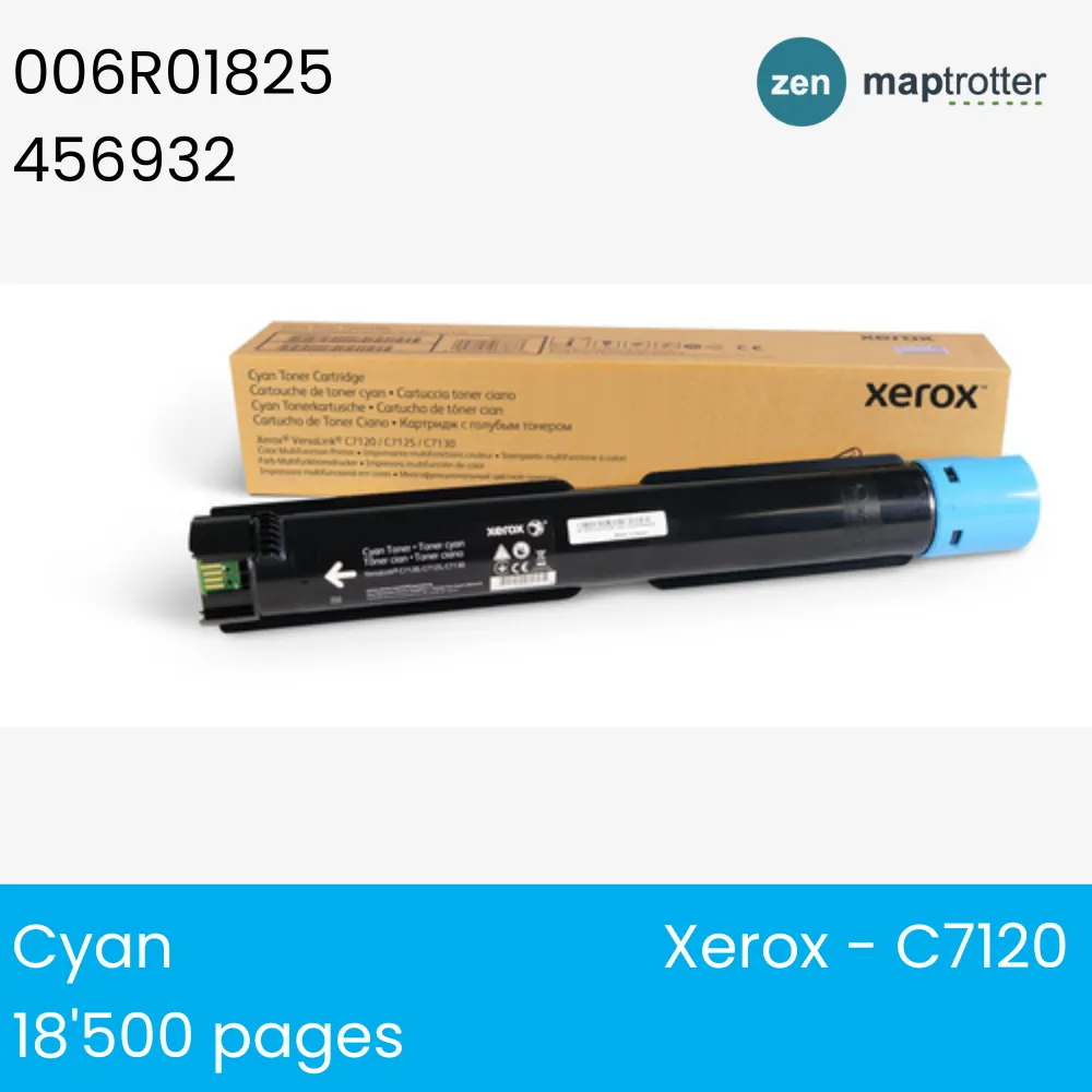Toner - Xerox - 006R01825 - Toner cyan, produit d'origine, 18 500 pages, pour C7120