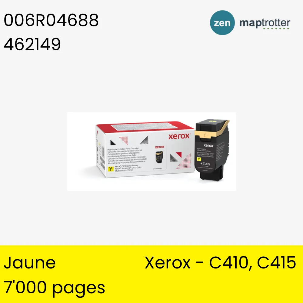 Toner - Xerox - 006R04688 - Toner jaune, produit d'origine, 7 000 pages, pour C410, C415