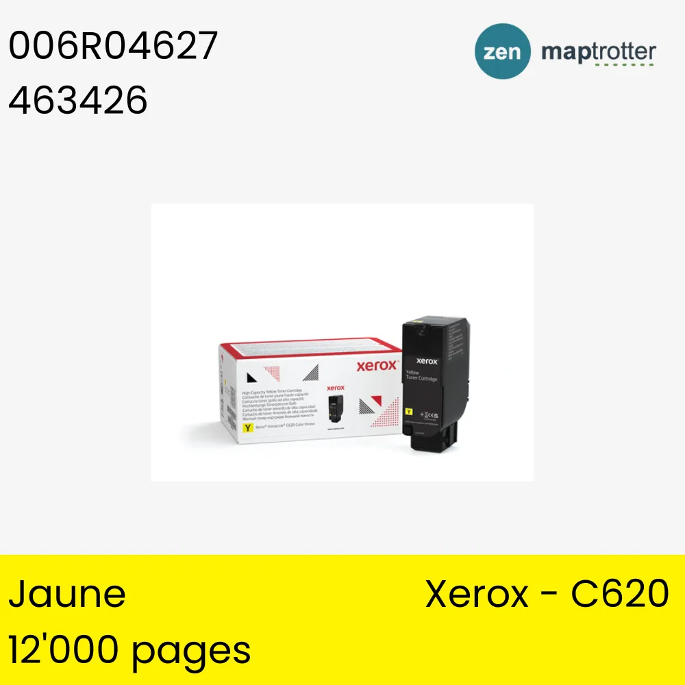 Toner - Xerox - 006R04627 - Toner jaune - produit d'origine - 12 000 pages, pour C620
