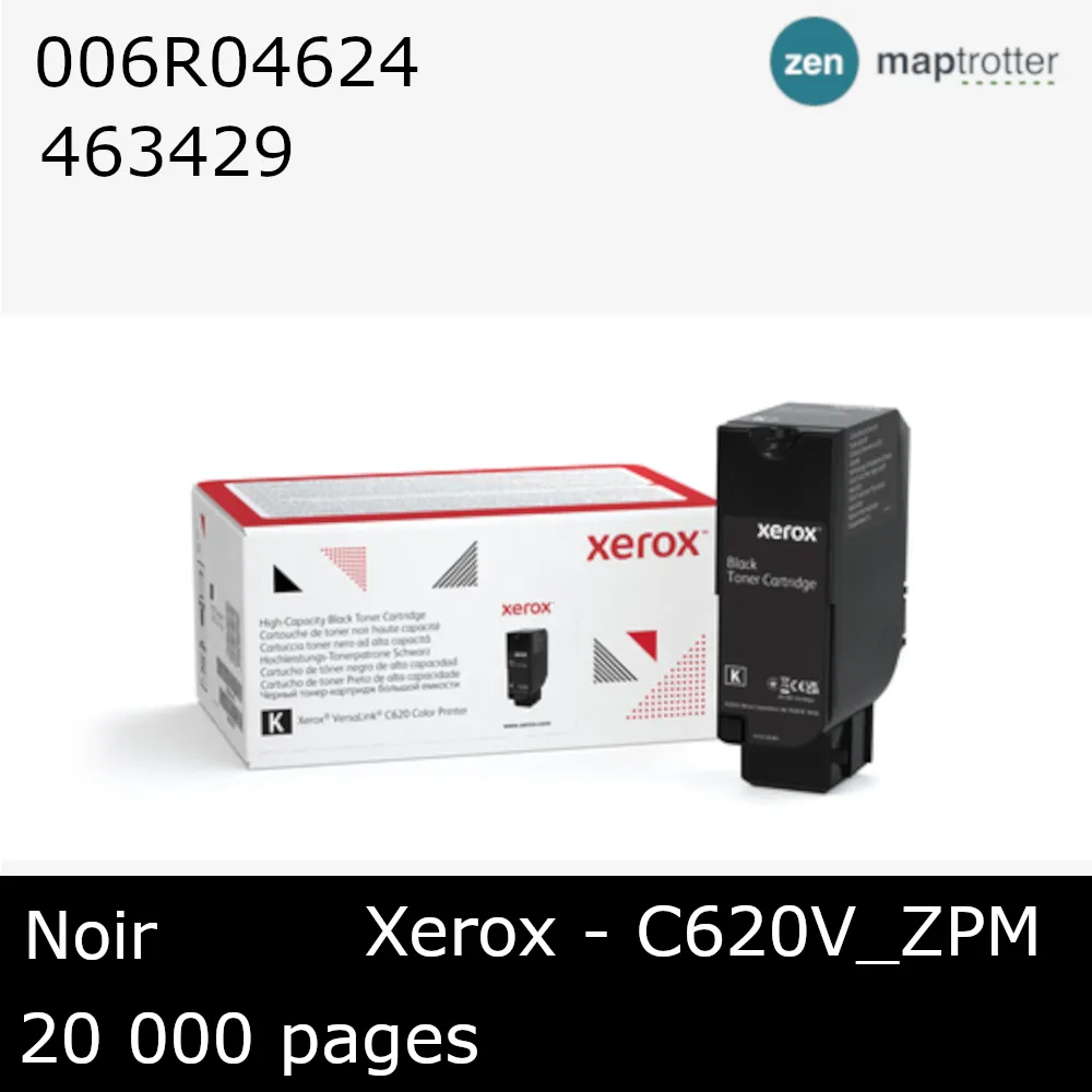 Toner - Xerox - 006R04624 - Toner noir - produit d'origine - 20 000 pages - pour C620