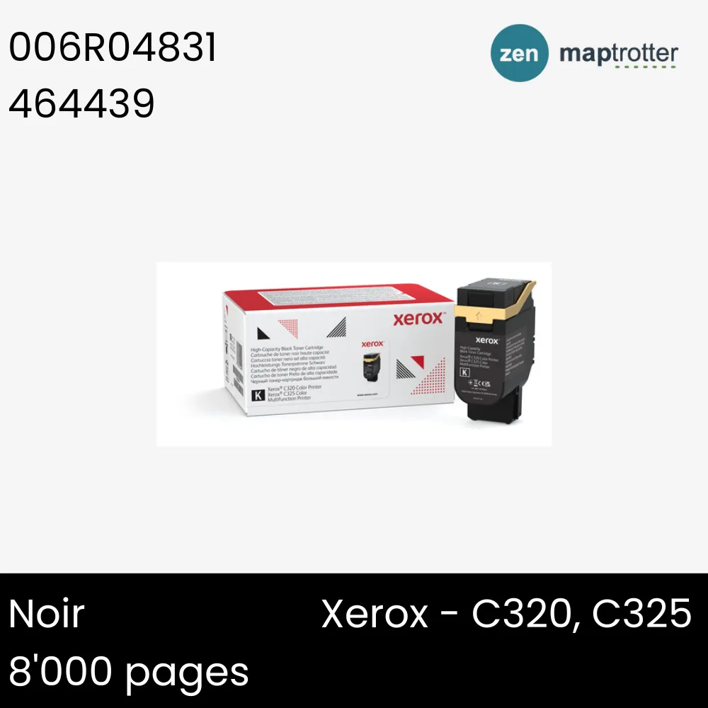 Toner - Xerox - 006R04831 - Toner noir, produit d'origine, 8 000 pages, pour C320, C325