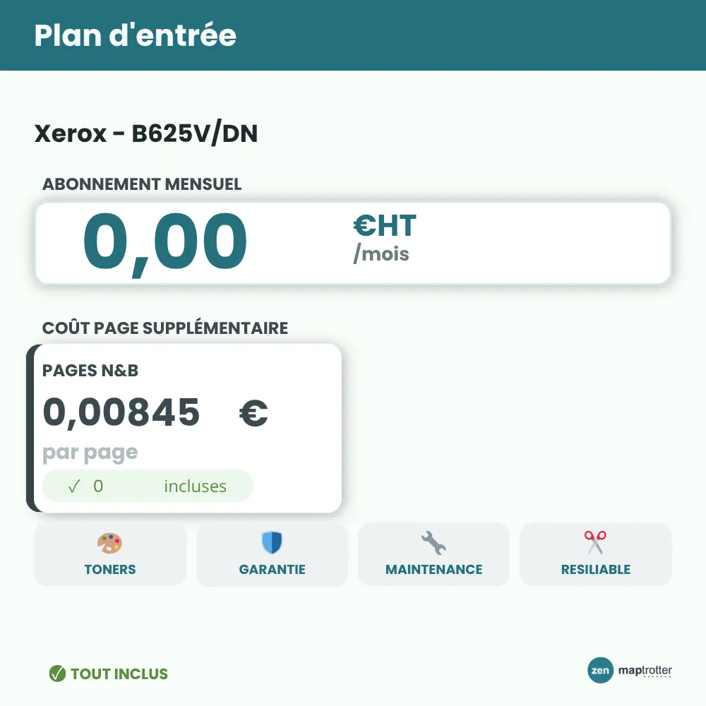 Zen - B625V/DN Plan d'entrée