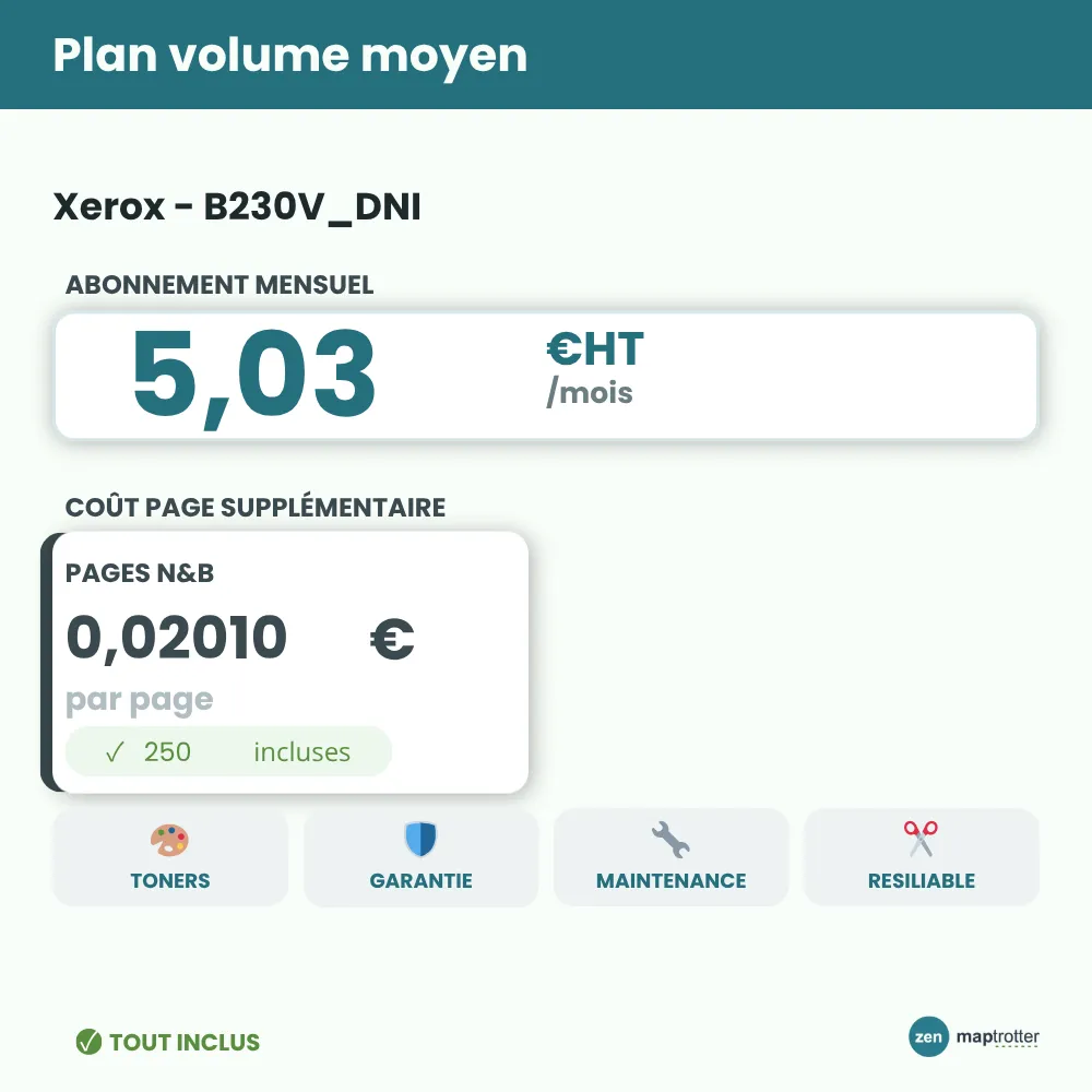 Zen - B230V_DNI Plan volume moyen